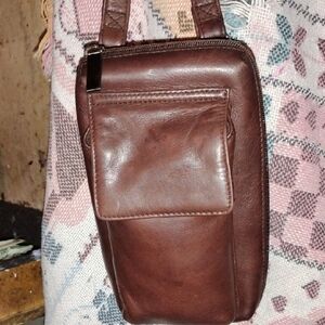HOBO Dark Brown Leather crossbody bag